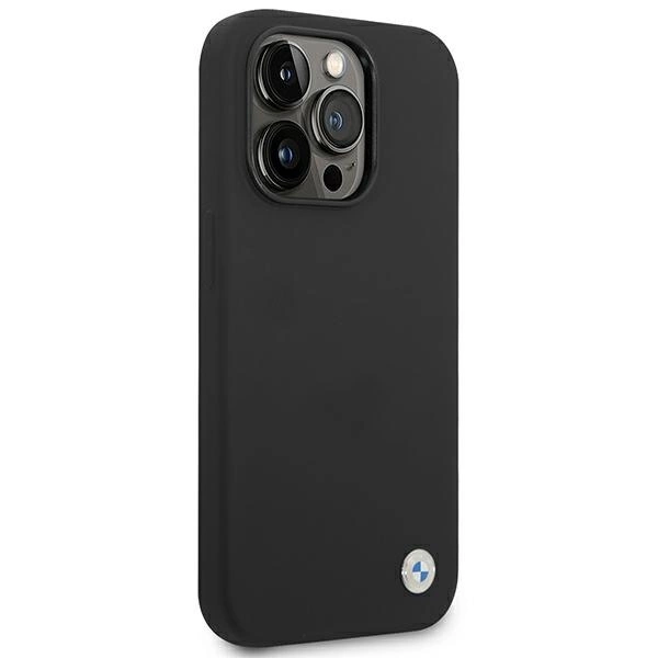 Etui BMW BMHCP14XSILBK iPhone 14 Pro Max 6,7" czarny/black Silicone Metal Logoeng