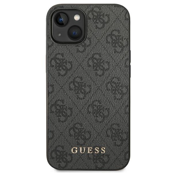 Guess GUHCP14SG4GFGR iPhone 14 6,1" szary/grey hard case 4G Metal Gold Logoeng