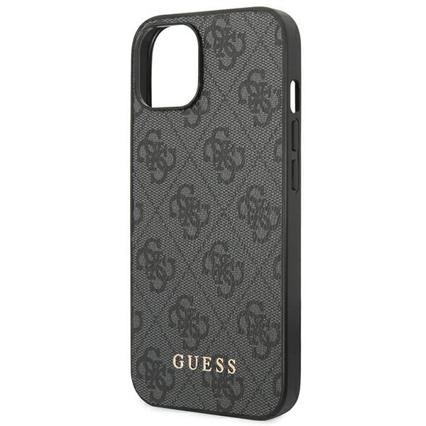 Guess GUHCP14SG4GFGR iPhone 14 6,1" szary/grey hard case 4G Metal Gold Logoeng