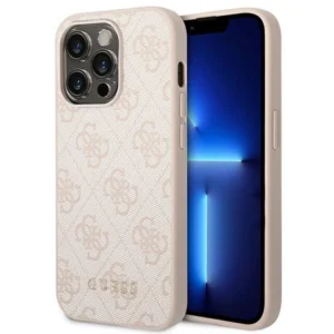 Guess GUHCP14LG4GFPI iPhone 14 Pro 6,1" różowy/pink hard case 4G Metal Gold Logoeng
