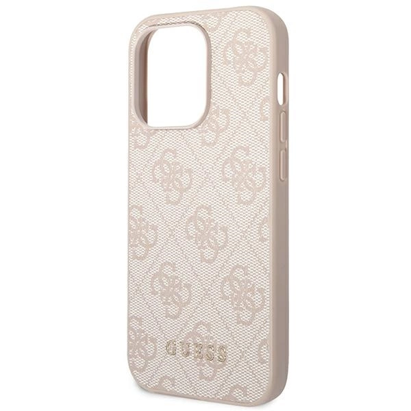 Guess GUHCP14LG4GFPI iPhone 14 Pro 6,1" różowy/pink hard case 4G Metal Gold Logoeng