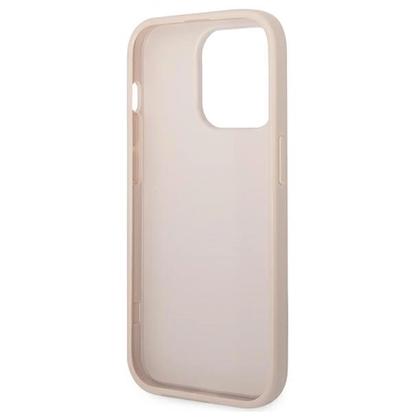 Guess GUHCP14LG4GFPI iPhone 14 Pro 6,1" różowy/pink hard case 4G Metal Gold Logoeng