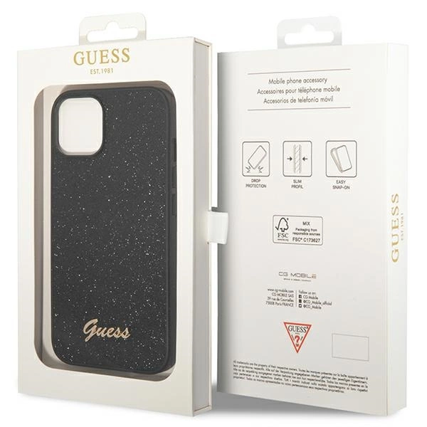 Guess GUHCP14MHGGSHK iPhone 14 Plus 6,7" czarny/black hard case Glitter Scripteng