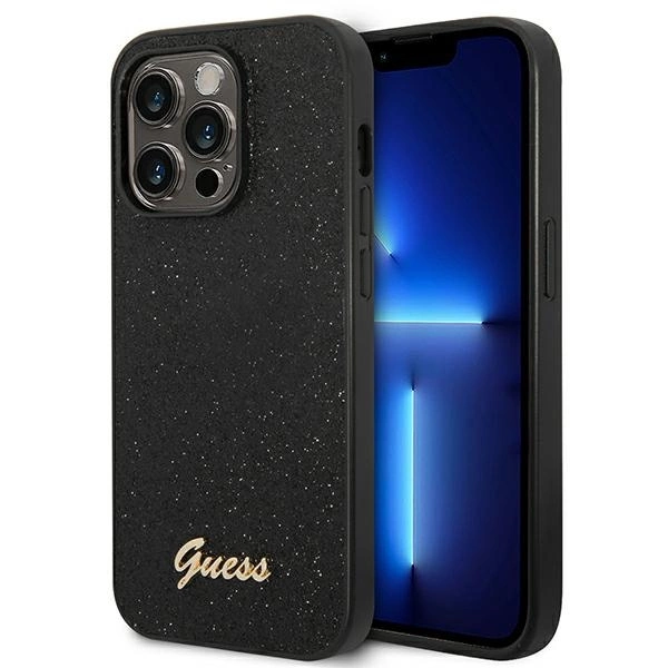 Guess GUHCP14LHGGSHK iPhone 14 Pro 6,1" czarny/black hard case Glitter Scripteng