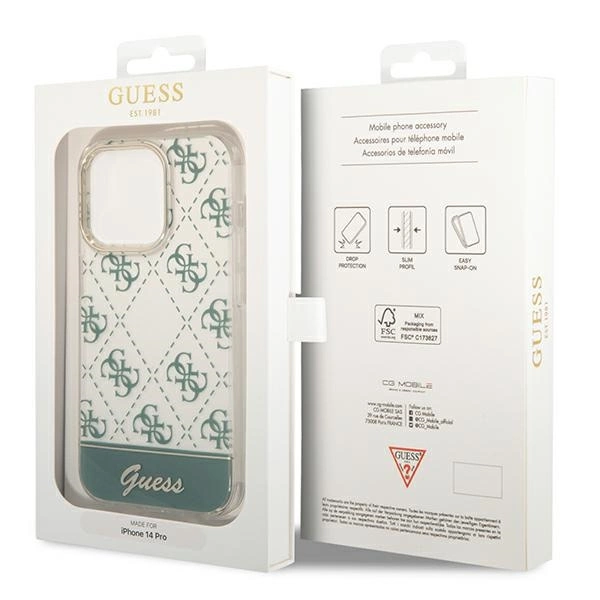Guess GUHCP14XHG4MHA iPhone 14 Pro Max 6,7" khaki hardcase 4G Pattern Scripteng