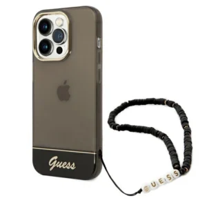 Guess GUHCP14LHGCOHK iPhone 14 Pro 6,1" czarny/black hardcase Translucent Pearl Strapeng