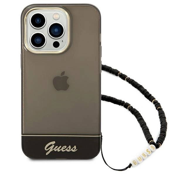 120768_2 Guess GUHCP14LHGCOHK iPhone 14 Pro 6,1" czarny/black hardcase Translucent Pearl Strapeng