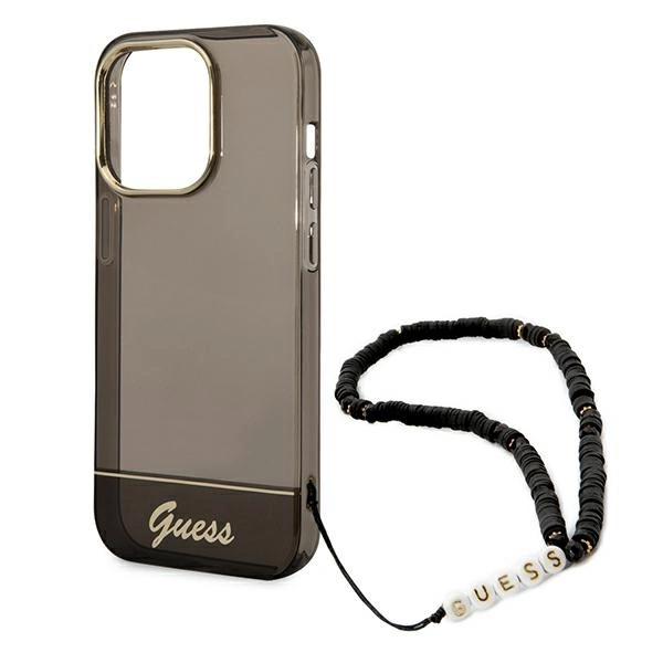 120768_5 Guess GUHCP14LHGCOHK iPhone 14 Pro 6,1" czarny/black hardcase Translucent Pearl Strapeng