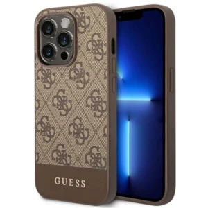Guess GUHCP14XG4GLBR iPhone 14 Pro Max 6,7" brązowy/brown hard case 4G Stripe Collectioneng