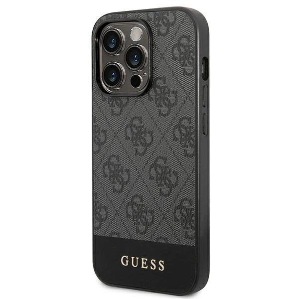 Guess GUHCP14XG4GLGR iPhone 14 Pro Max 6.7" grey/grey hard case 4G Stripe Collectioneng