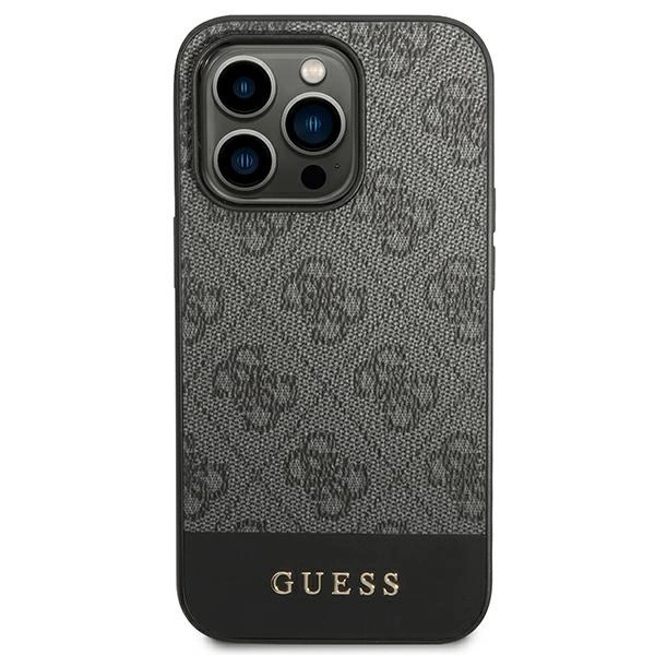 Guess GUHCP14XG4GLGR iPhone 14 Pro Max 6.7" grey/grey hard case 4G Stripe Collectioneng