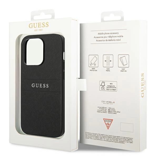 Guess GUHCP14LPSASBBK iPhone 14 Pro 6,1" czarny/black Saffiano Strapeng