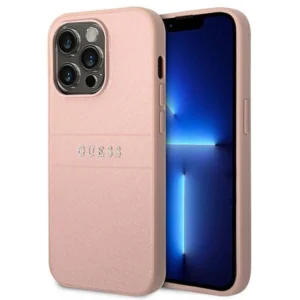 Guess GUHCP14LPSASBPI iPhone 14 Pro 6,1" różowy/pink Saffiano Strapeng