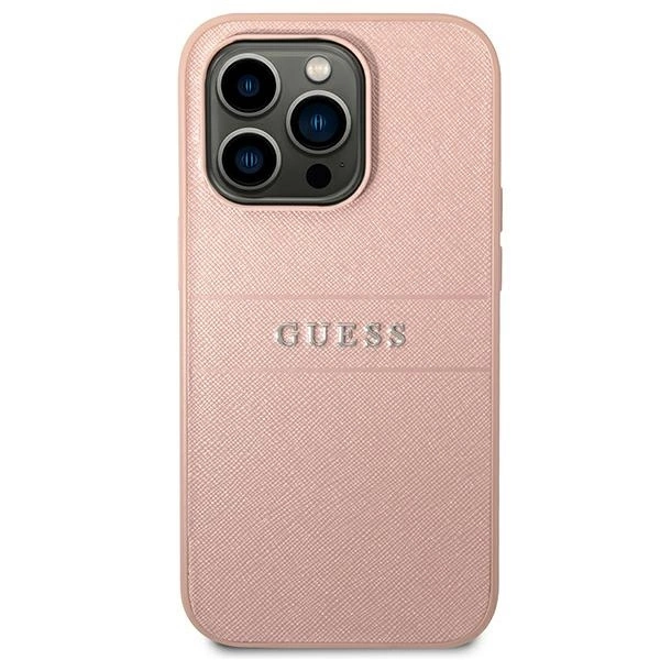 Guess GUHCP14LPSASBPI iPhone 14 Pro 6,1" różowy/pink Saffiano Strapeng