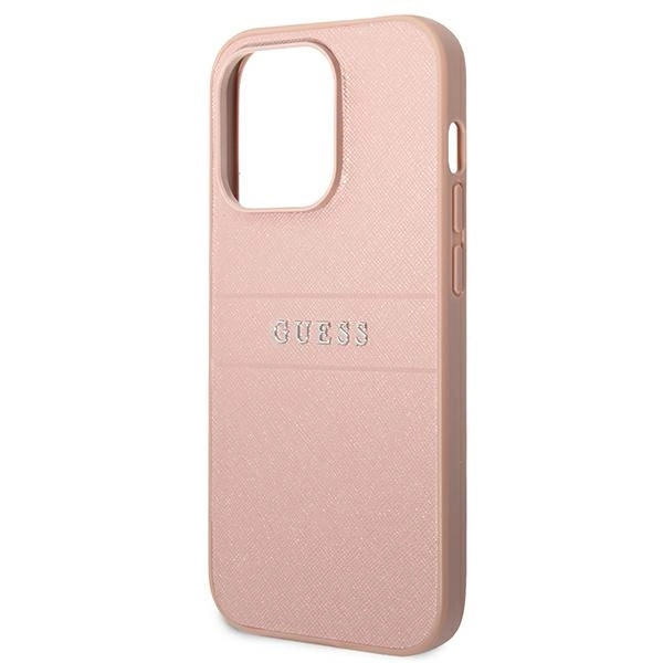 Guess GUHCP14LPSASBPI iPhone 14 Pro 6,1" różowy/pink Saffiano Strapeng