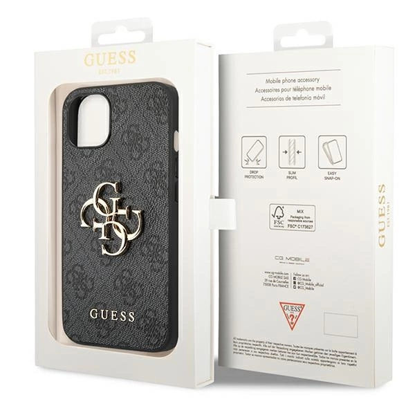 Guess GUHCP14S4GMGGR iPhone 14 6,1" szary/grey hardcase 4G Big Metal Logoeng