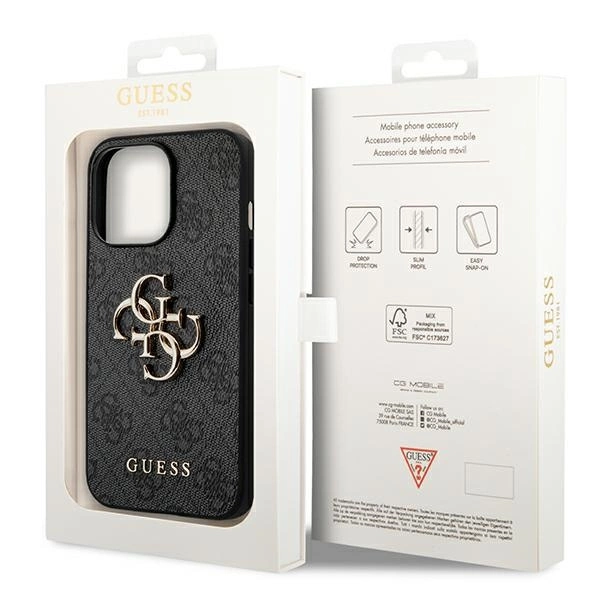 Guess GUHCP14X4GMGGR iPhone 14 Pro Max 6,7" szary/grey hardcase 4G Big Metal Logoeng