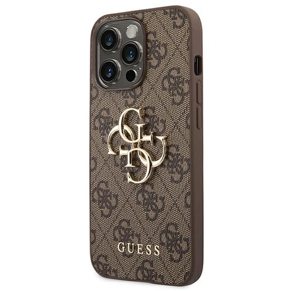 Guess GUHCP14L4GMGBR iPhone 14 Pro 6,1" brązowy/brown hardcase 4G Big Metal Logoeng