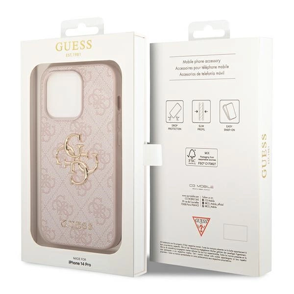 Guess GUHCP14X4GMGPI iPhone 14 Pro Max 6.7" pink/pink hardcase 4G Big Metal Logoeng
