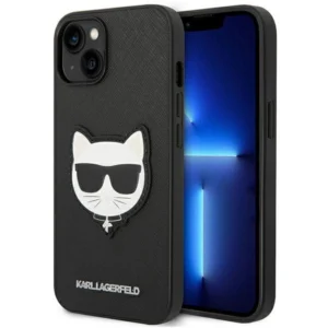 Karl Lagerfeld KLHCP14MSAPCHK iPhone 14 Plus 6,7" hardcase czarny/black Saffiano Choupette Head Patcheng