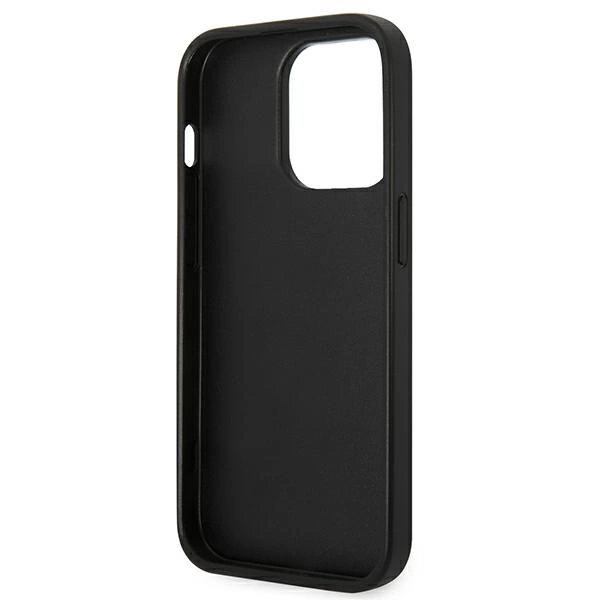 120815_7 Karl Lagerfeld KLHCP14XSAPCHG iPhone 14 Pro Max 6,7" hardcase srebrny/silver Saffiano Choupette Head Patcheng