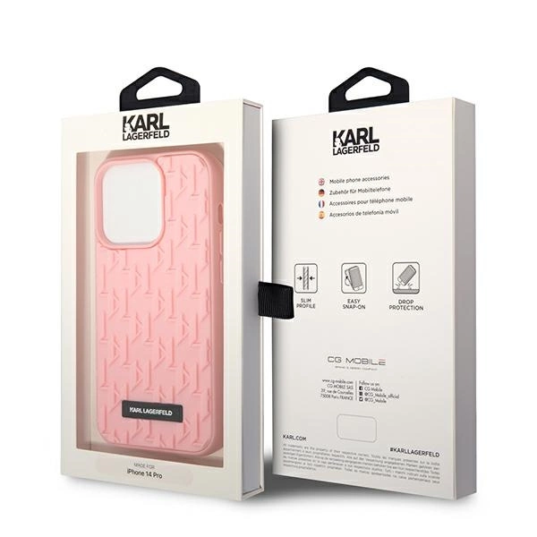 Karl Lagerfeld KLHCP14LRUPKLPP iPhone 14 Pro 6,1" hardcase różowy/pink 3D Monogrameng