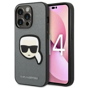 Karl Lagerfeld KLHCP14XSAPKHG iPhone 14 Pro Max 6,7" srebrny/silver hardcase Saffiano Karl`s Head Patcheng