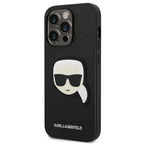 Karl Lagerfeld KLHCP14XSAPKHK iPhone 14 Pro Max 6,7" czarny/black hardcase Saffiano Karl's Head Patcheng