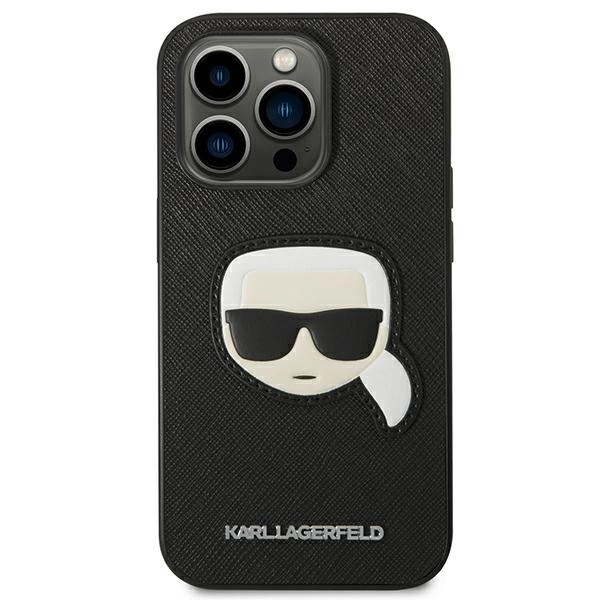 Karl Lagerfeld KLHCP14XSAPKHK iPhone 14 Pro Max 6,7" czarny/black hardcase Saffiano Karl's Head Patcheng