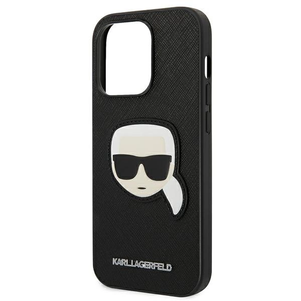 Karl Lagerfeld KLHCP14XSAPKHK iPhone 14 Pro Max 6,7" czarny/black hardcase Saffiano Karl's Head Patcheng