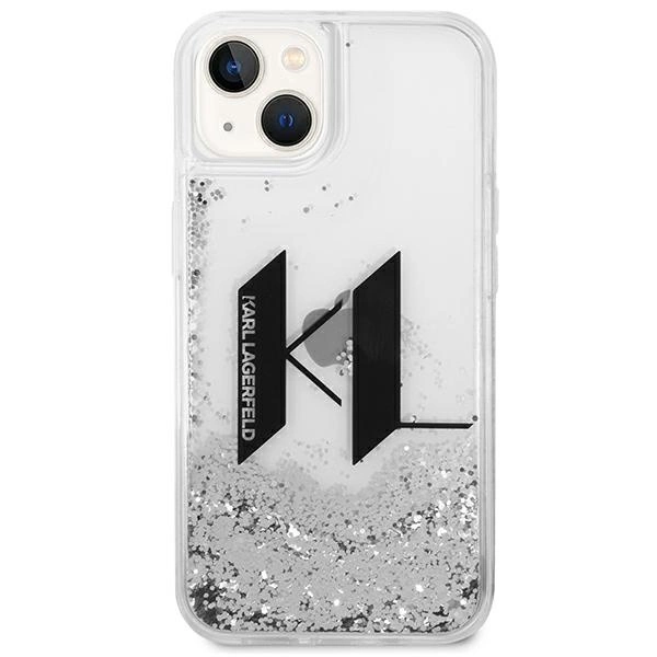Karl Lagerfeld KLHCP14SLBKLCS iPhone 14 6,1" srebrny/silver hardcase Liquid Glitter Big KLeng