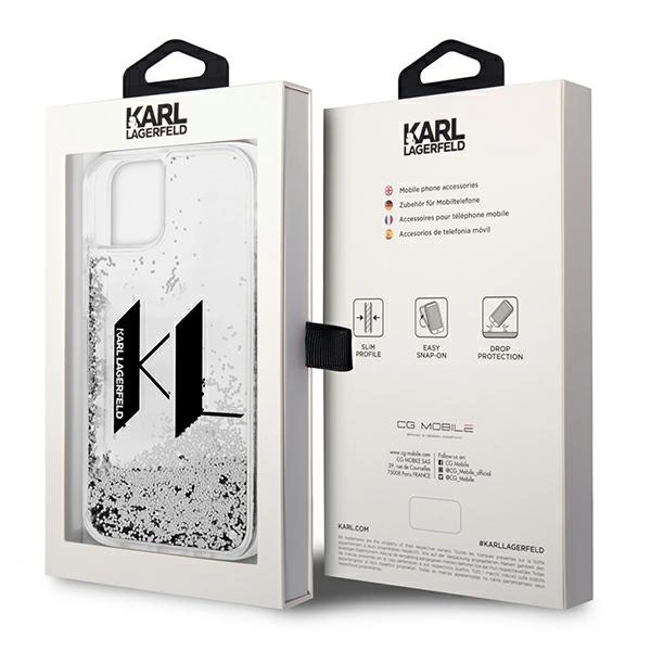 Karl Lagerfeld KLHCP14SLBKLCS iPhone 14 6,1" srebrny/silver hardcase Liquid Glitter Big KLeng