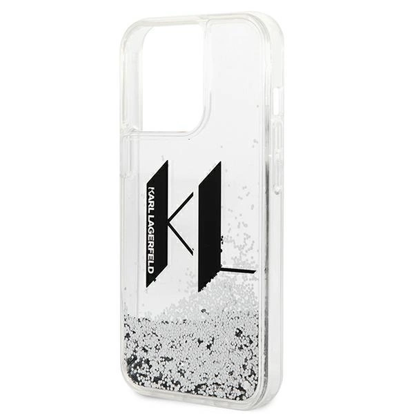 120833_6 Karl Lagerfeld KLHCP14LLBKLCS iPhone 14 Pro 6,1" srebrny/silver hardcase Liquid Glitter Big KLeng