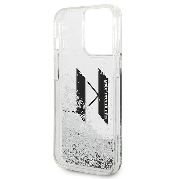 120833_7 Karl Lagerfeld KLHCP14LLBKLCS iPhone 14 Pro 6,1" srebrny/silver hardcase Liquid Glitter Big KLeng