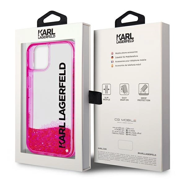 Karl Lagerfeld KLHCP14SLCKVF iPhone 14 6,1" różowy/pink hardcase Liquid Glitter Elongeng