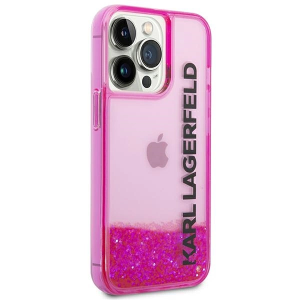 120839_4 Karl Lagerfeld KLHCP14LLCKVF iPhone 14 Pro 6,1" różowy/pink hardcase Liquid Glitter Elongeng