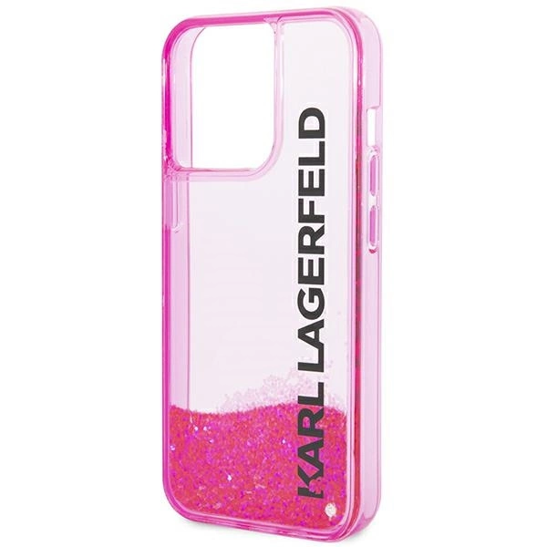 120839_6 Karl Lagerfeld KLHCP14LLCKVF iPhone 14 Pro 6,1" różowy/pink hardcase Liquid Glitter Elongeng