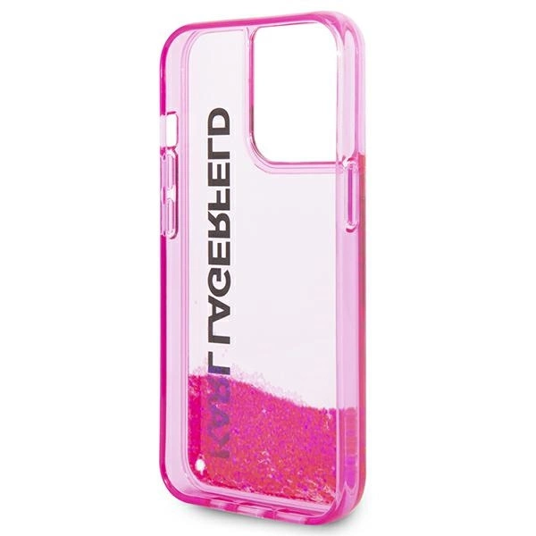 120839_7 Karl Lagerfeld KLHCP14LLCKVF iPhone 14 Pro 6,1" różowy/pink hardcase Liquid Glitter Elongeng