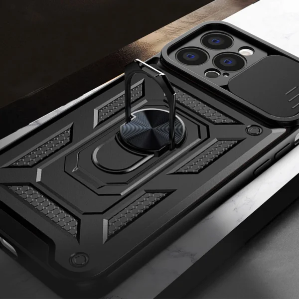 Hybrid Armor Camshield case for iPhone 14 Plus armored case with camera cover pinkeng