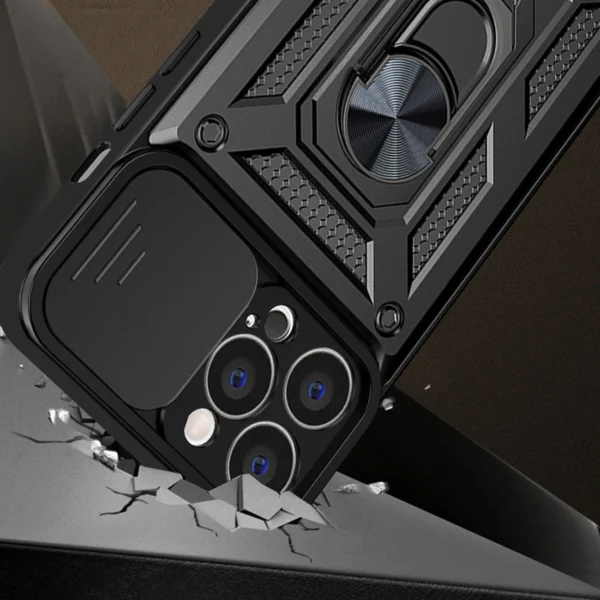 Hybrid Armor Camshield case for iPhone 14 Pro armored case with camera cover pinkeng