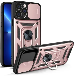 Hybrid Armor Camshield case for iPhone 13 Pro Max armored case with camera cover pinkeng