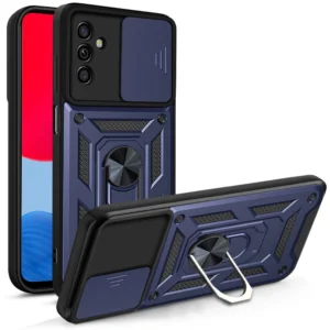 Hybrid Armor Camshield case for Samsung Galaxy A13 5G armored case with camera cover blueeng
