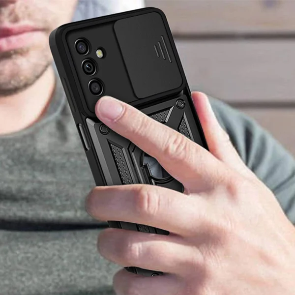 Hybrid Armor Camshield case for Samsung Galaxy A13 5G armored case with camera cover blueeng