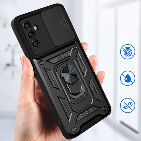 Hybrid Armor Camshield case for Samsung Galaxy A13 5G armored case with camera cover blueeng