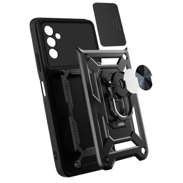 Hybrid Armor Camshield case for Samsung Galaxy A13 5G armored case with camera cover blueeng
