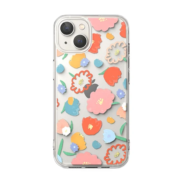Ringke Fusion Design Armored Sleeve Cover with Gel Frame for iPhone 14 Plus transparent (Floral) (FD637E31)eng