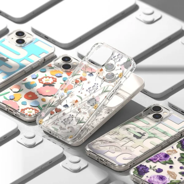Ringke Fusion Design Armored Sleeve Cover with Gel Frame for iPhone 14 Plus transparent (Floral) (FD637E31)eng