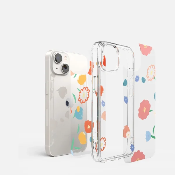 Ringke Fusion Design Armored Sleeve Cover with Gel Frame for iPhone 14 Plus transparent (Floral) (FD637E31)eng