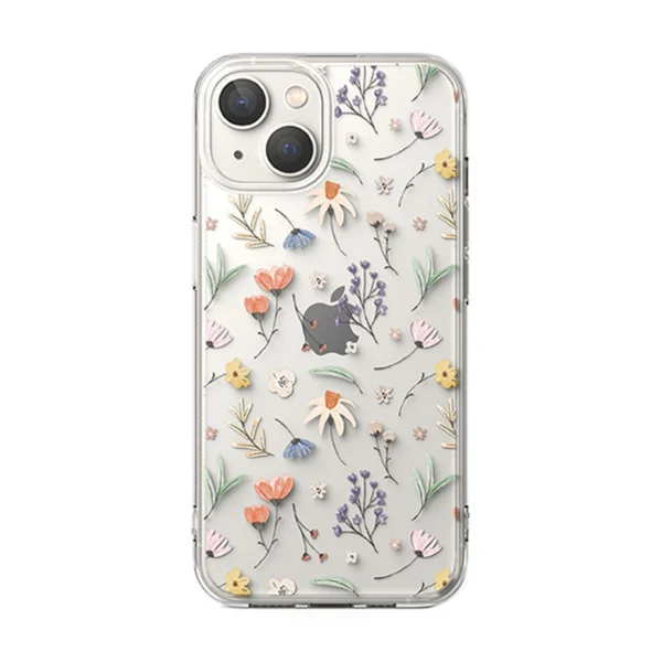 Ringke Fusion Design Armored Case Cover with Gel Frame for iPhone 14 Plus transparent (Dry flowers) (FD637E30)eng