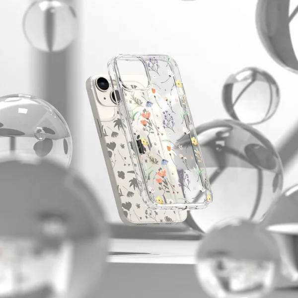 Ringke Fusion Design Armored Case Cover with Gel Frame for iPhone 14 Plus transparent (Dry flowers) (FD637E30)eng